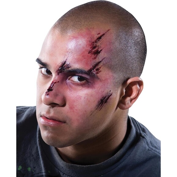 Horror Makeup Kit Scar Wax Fake Blood Flesh Cream Fangs Made in USA by Rubies - Picture 6 of 7